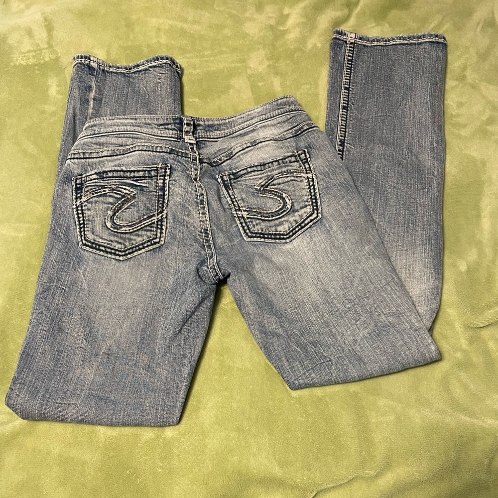 Silver Suki High baby Bootcut Jeans. Women’s size 29/33